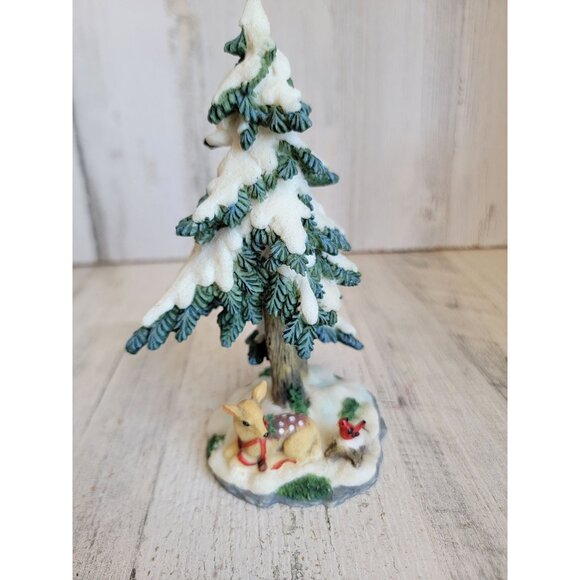 O'well vintage pine tree‎ deer woods Cardinal village accessory Xmas - Picture 2 of 6